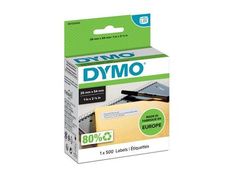 DYMO LabelWriter Return Address International Label 25x54mm 500 Labels Per Roll White - S0722520 (S0722520)