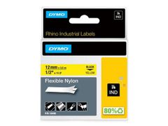 DYMO Rhino 12 mm FlexiBle nylon Black on yellow (18490)