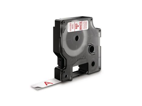 DYMO D1 Tape 12mmx7m Rød Tekst/ Hvid Tape (S0720550)