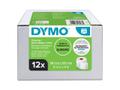 DYMO LabelWriter Shipping Label or Name Badge 54x101mm 220 Labels Per Roll White (Pack 12) - S0722420