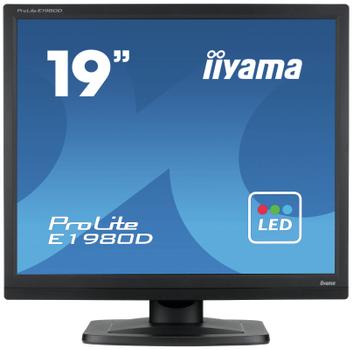 IIYAMA a ProLite E1980D-B1 - LED monitor - 19" - 1280 x 1024 @ 60 Hz - TN - 250 cd/m² - 1000:1 - 5 ms - DVI, VGA - matte black (E1980D-B1)