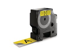 DYMO D1 Tape / 24mm x 7m / Black Text / Yellow Tape