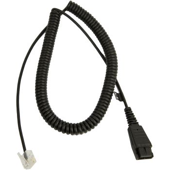 JABRA QD Cord to RJ45, coiled, 0,5 - 2m, only in connection with Jabra BIZ 2400 balanced on Siemens Openstage (8800-01-89)