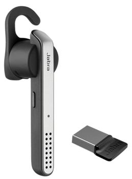 JABRA Stealth MS UC Bluetooth Headset for Mobile phone and PC via mini Dongle Voice control in English EU charger Microsoft optimize (5578-230-309)