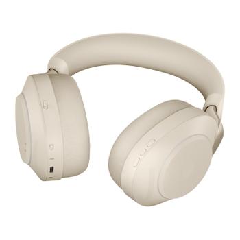 JABRA a Evolve2 85 UC Stereo - Headset - full size - Bluetooth - wireless, wired - active noise cancelling - 3.5 mm jack - noise isolating - beige (28599-989-898)