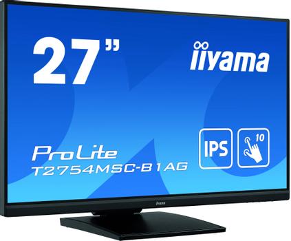 IIYAMA ProLite T2754MSC-B1AG touch screen monitor 68.6 cm (27&quot;) 1920 x 1080 pixels Multi-touch Multi-user Black (T2754MSC-B1AG)