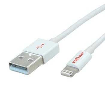 ROLINE USB data og ladekabel til Apple (Lightning) - hvid - 1,8 m. (11.02.8322)