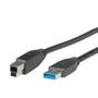 ROLINE USB 3,0AB USB KABEL TYPE A-B MALE/MALE SORT 1,8 M.