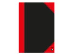 BANTEX Kinabok A4 96 blad linjer sort/rød