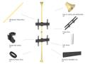 MULTIBRACKETS M Floor to Ceiling Mount Pro MBFC2U - Monteringssats (golv till takmontering) för 2 LCD-bildskärmar - aluminium,  stål - mässing - skärmstorlek: 40"-65" (7350073735730)