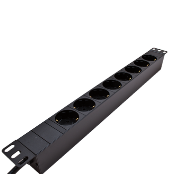 LinkIT 19" Strømskinne 8xCEE 7/4 3m CEE 7/7 , 16A , 1U (PDU-8S-3M-S)