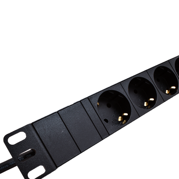 LinkIT 19" Strømskinne 8xCEE 7/4 3m CEE 7/7 , 16A , 1U (PDU-8S-3M-S)