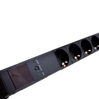 LinkIT 19" Strømskinne 7xCEE 7/4 2m C20 , 16A , Amperemeter , 1U (PDU-7S-2M-C20-A)