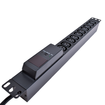 LinkIT 19" Strømskinne 10xC13 2m C20 , 16A , Amperemeter , 1U (PDU-10C13-2M-C20-A)