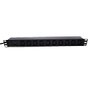 LinkIT 19" Strømskinne 10xC13 2m C14 , 10A , Overload protection , 1U (PDU-10C13-2M-C14-OP)