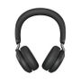 JABRA a Evolve2 75 - Headset - on-ear - Bluetooth - wireless - active noise cancelling - USB-A - noise isolating - black - Certified for Microsoft Teams