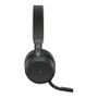 JABRA a Evolve2 75 - Headset - on-ear - Bluetooth - wireless - active noise cancelling - USB-A - noise isolating - black - with charging stand - Certified for Microsoft Teams (27599-999-989)