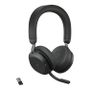 JABRA a Evolve2 75 - Headset - on-ear - Bluetooth - wireless - active noise cancelling - USB-A - noise isolating - black - with charging stand - Certified for Microsoft Teams (27599-999-989)