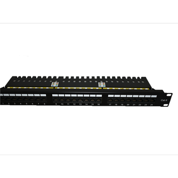LinkIT Patchepanel 19" Cat.6 UTP 24por Svart Horisontal LSA mont. Stripsguide (11324426)
