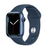 APPLE Watch Series 7 (GPS) - 41 mm - blå aluminium - smart klocka med sportband - fluoroelastomer - abyss blue - bandstorlek: standard - 32 GB - Wi-Fi, Bluetooth - 32 g (MKN13KS/A)