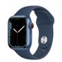 APPLE Watch Series 7 (GPS + Cellular) - 41 mm - blå aluminium - smart klocka med sportband - fluoroelastomer - abyss blue - bandstorlek: standard - 32 GB - Wi-Fi, Bluetooth - 4G - 32 g