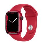 APPLE Watch Series 7 (GPS) - (PRODUCT) RED - 45 mm - röd aluminium - smart klocka med sportband - fluoroelastomer - röd - bandstorlek: standard - 32 GB - Wi-Fi, Bluetooth - 38.8 g (MKN93KS/A)