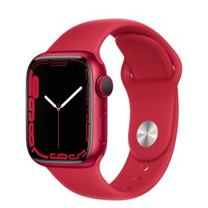 APPLE WATCH SERIES 7 GPS 45MM RED ALUMINIUM CASE WITH RED SPOR CONS (MKN93KS/A)