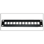 LinkIT Patchpanel 10" for keystone 1U | 12x keystoneplasser | Black