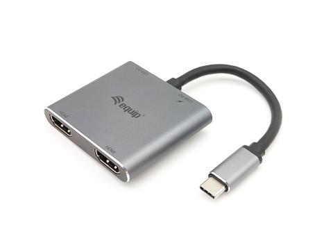 EQUIP Usb-C 4 In 1 Dual Hdmi Adapter (133484)