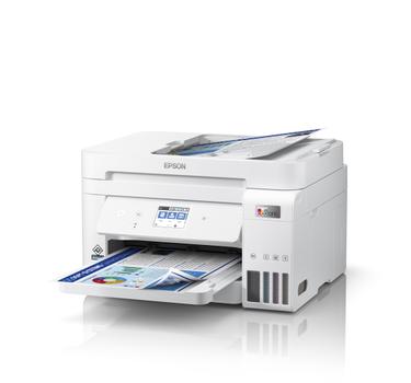 EPSON EcoTank ET-4856 Inkjet Printers Consumer/ Multi-fuction/ Ink tank system A4 (21.0x29.7 cm) 4 Ink Cartridges KCYM Print Scan Copy Fax Yes (A4 plain paper) 4 800 x 1 200 DPI IN (C11CJ60407)