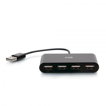 C2G 4-Port USB Hub - USB 2.0 Hub - USB Multiport Hub - 480Mbps - Hubb - 4 x USB 2.0 - skrivbordsmodell (C2G54462)