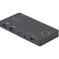 STARTECH 2 Port Hybrid USB-A + HDMI USB-C KVM Switch Single 4K 60Hz HDMI 2.0 Monitor Compact Desktop and/or Laptop KVM