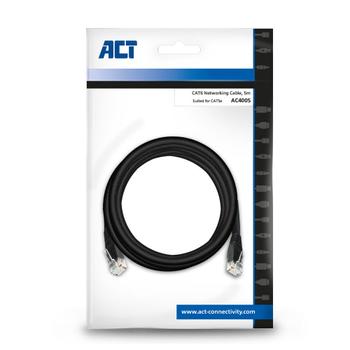 ACT Zwart 5 m U/UTP CAT6-patchkabel met RJ45-connectoren (AC4005)
