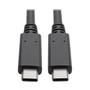 TRIPP LITE Eaton Tripp Lite Series USB-C Cable (M/M) - USB 3.2, Gen 2 (10 Gbps), 5A (100W) Rating, Thunderbolt 3 Compatible, 3 ft. (0.91 m) - USB cable - 24 pin USB-C (M) to 24 pin USB-C (M) - USB 3.1 Gen 2 - 20