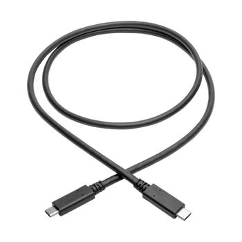 TRIPP LITE Eaton Tripp Lite Series USB-C Cable (M/M) - USB 3.2, Gen 2 (10 Gbps), 5A (100W) Rating, Thunderbolt 3 Compatible,  3 ft. (0.91 m) - USB cable - USB-C (M) to USB-C (M) - USB 3.1 Gen 2 - 20 V - 5 A - 91. (U420-003-G2-5A)