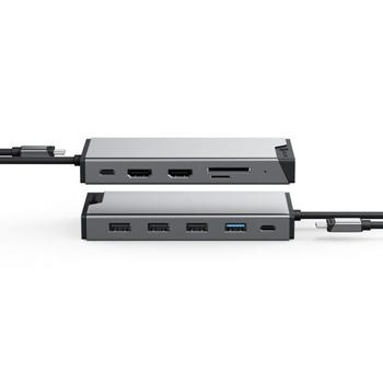 ALOGIC DV3 Universal Triple Display USB-C Hubb - Rymdgrå (DUCDDV3)