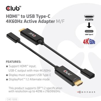 Club 3D Hdmi To Usb Type-C 4K60Hz (CAC-1333)
