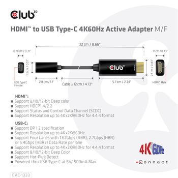 Club 3D Hdmi To Usb Type-C 4K60Hz (CAC-1333)