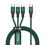 BASEUS Rapid Series 3-in-1 cable USB-C For M+L+T 20W 1.5m (Green )
