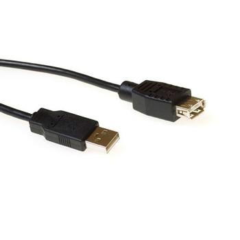 ACT USB2 Kabel A-A -  0,5 m skjøt A-A USB Skjøtekabel Sort (SB2218)