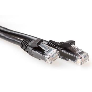 ACT Black 0.5 meter U/UTP CAT6A patch cable snagless with RJ45 connectors (IB2900)