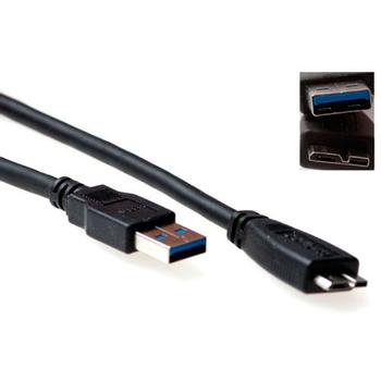 ACT USB3 Kabel A-MicroB -  2,0 m A-MicroB USB Kabel Sort (SB3031)