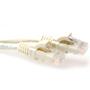 ACT Ivory 0.25 meter U/UTP CAT6A patch cable snagless with RJ45 connectors