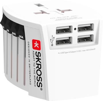 SKROSS MUV World Travel adapter, USB 4xA (1.302961)