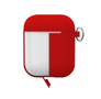 PURO Silicon Case for AirPods 2016/19 w/carabin, Red