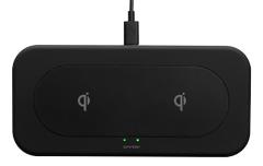 Essentials Qi Dual Wireless charger, 2x 10W, USB-C Cable 1m