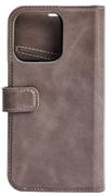 ESSENTIALS iPhone 13 Mini leather wallet, detachable, Grey