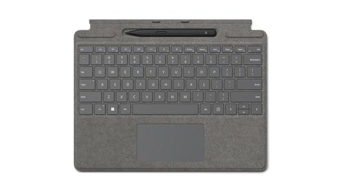 MICROSOFT t Surface Pro Signature Keyboard - Keyboard - with touchpad, accelerometer,  Surface Slim Pen 2 storage and charging tray - QWERTY - English - platinum - commercial - with Slim Pen 2 - for Surface Pro  (8X8-00063)