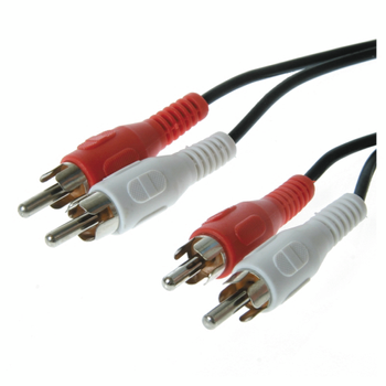 Qbulk Phono Cable 2 x Phono Male - 2 x Male Stereo Black 2,5m - qty 25 (50407)