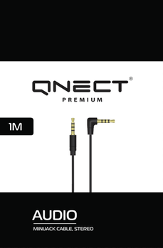 QNECT Minijack 3.5 male angl. - male straight (3-pin) 1m (101048)